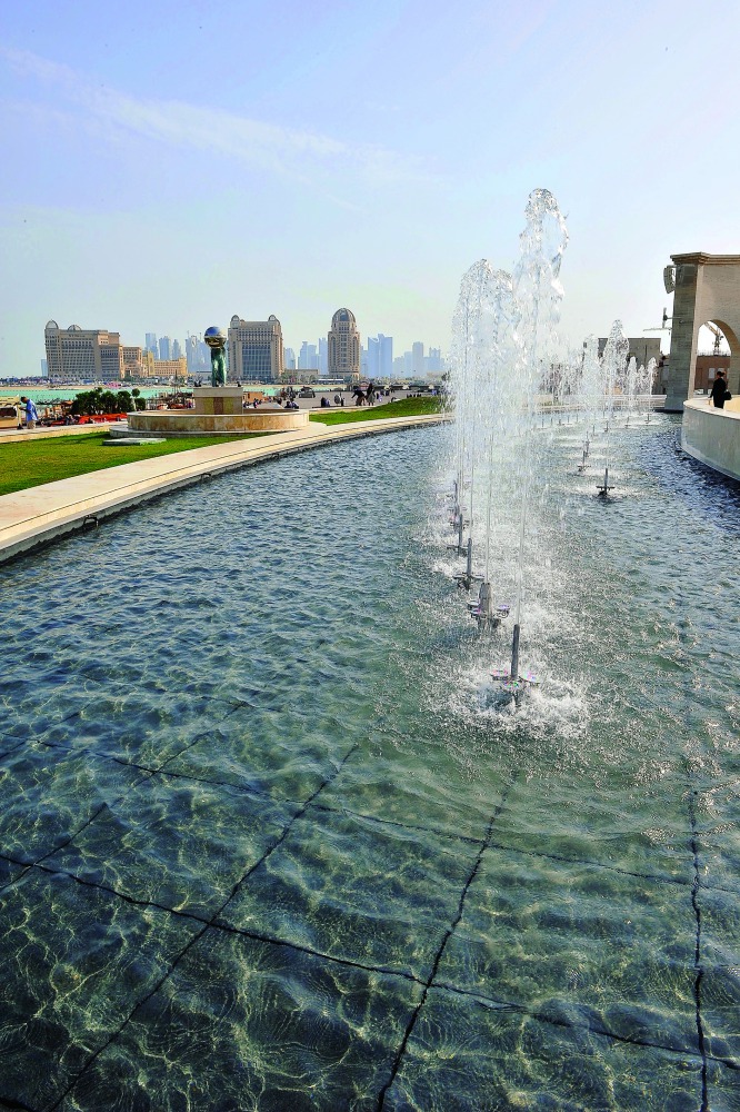A new water fountain opened at the Katara Amphitheater, yesterday. Pic: Baher Amin / The Peninsula