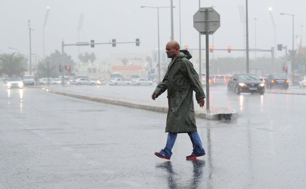 Rain picture. D-Ring Road, Old Airport area. Photo by: Salim Matramkot © The Peninsula