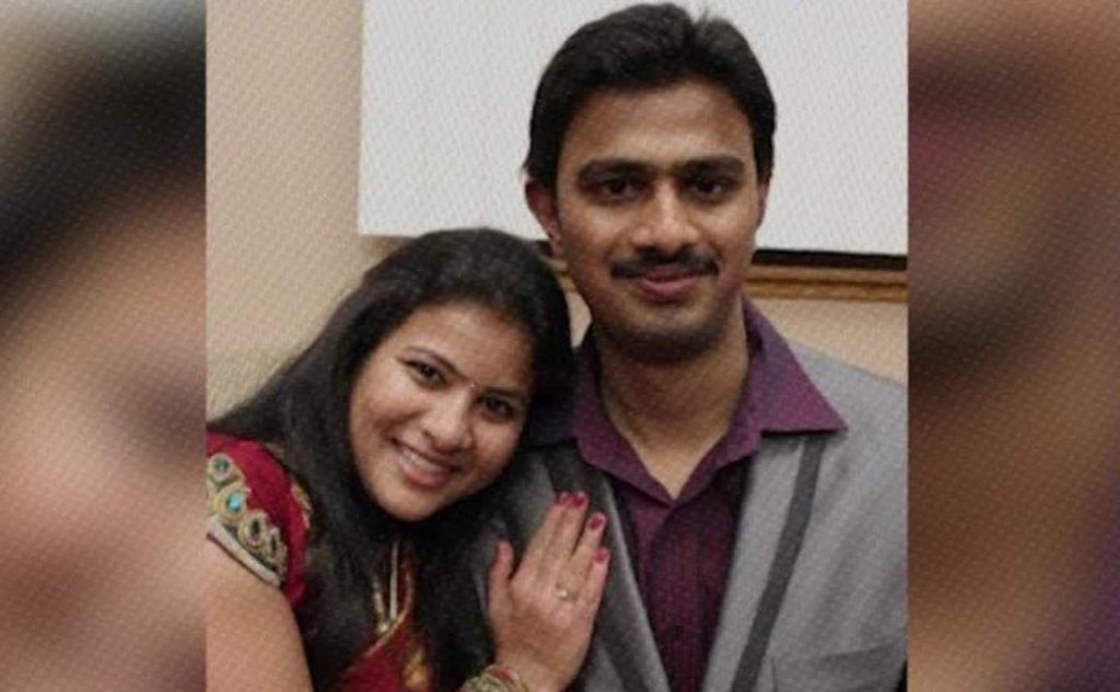 Srinivas Kuchibhotla with wife Sunayana Dumala