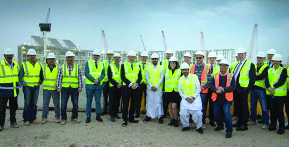 The British Parliamentary delegation visiting a stadium site and taking stock of World Cup 2022 preparations during their visit to Doha.