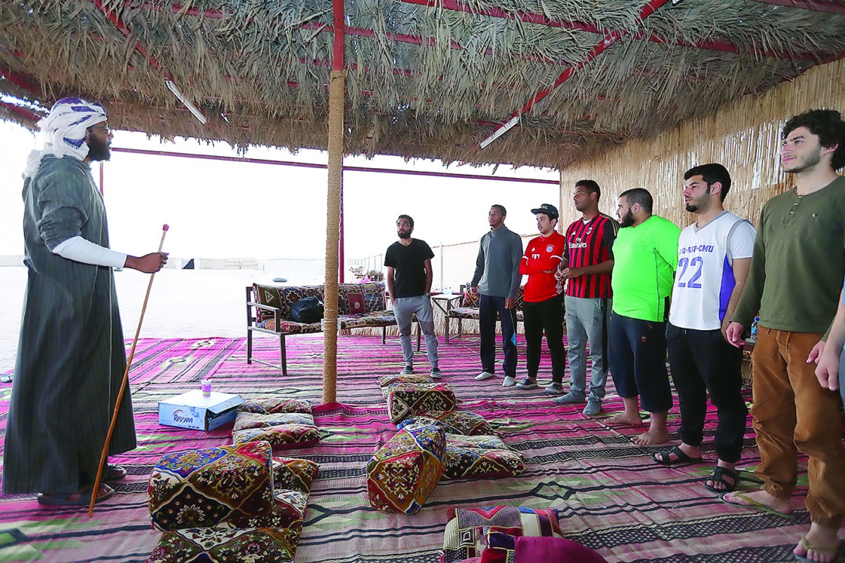 Qatar University students at the Tamkeen Club camp organised by Qatar Charity.