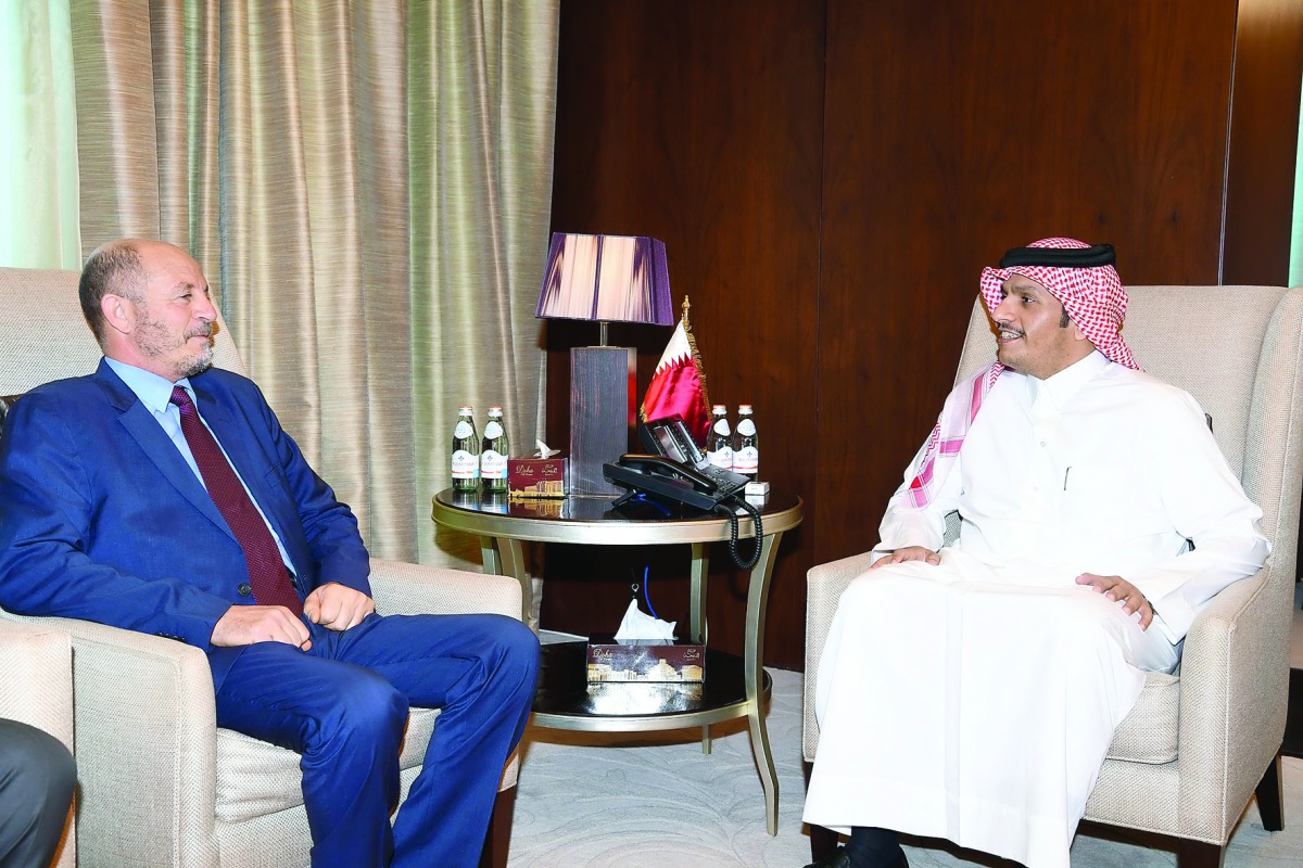 Foreign Minister H E Sheikh Mohamed bin Abdulrahman Al Thani yesterday met with a delegation of the officials from Misurata city of Libya led by Brigadier Salem Jaha. The two sides discussed latest developments in Libya in the context of terrorism and the