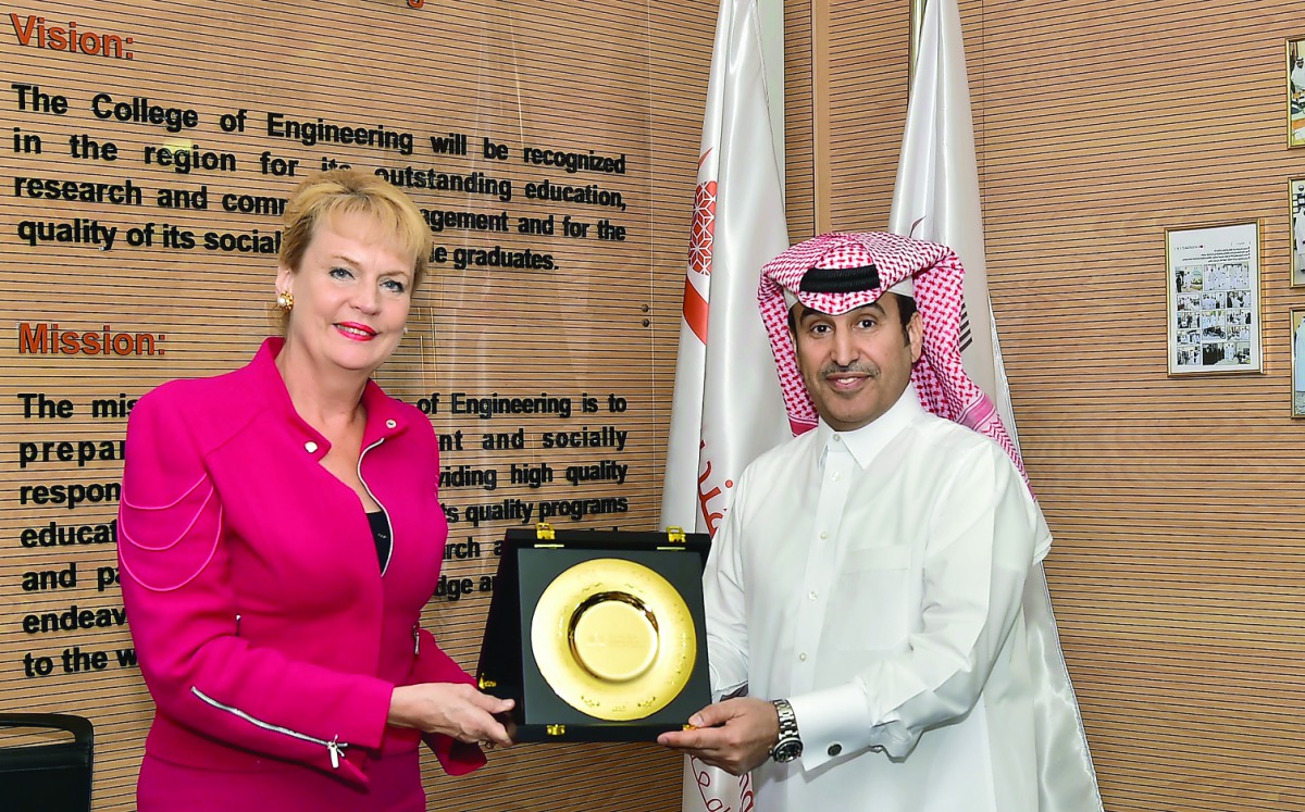 Dr Khalifa Al-Khalifa (right) with Swedish Ambassador to Qatar Ewa Polano.