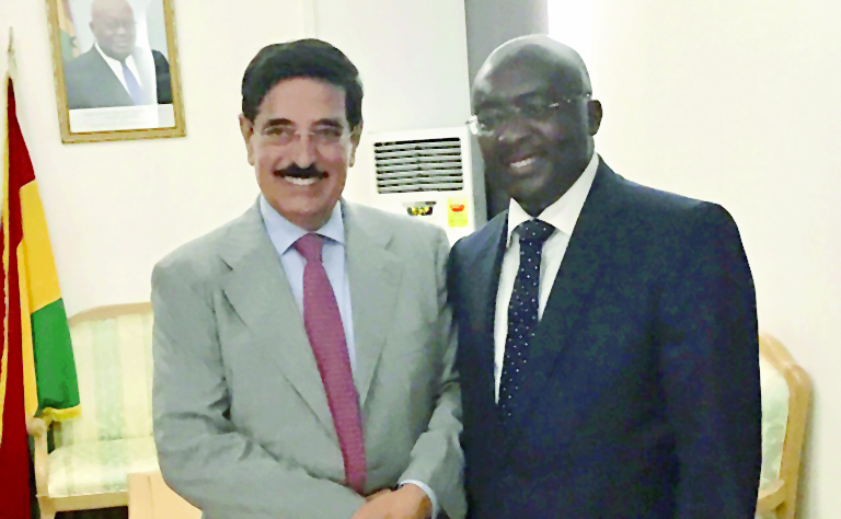 H E Dr Hamad bin Abdulaziz Al Kawari with  Vice-President of Ghana, Dr Mahamudu Bawumia.