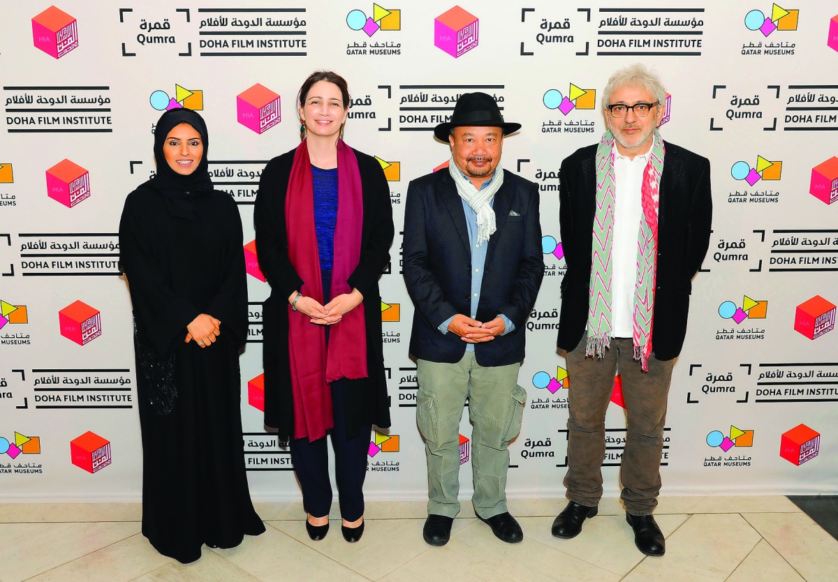 FROM LEFT: Doha Film Institute CEO Fatma Al Remaihi, DFI Director Film Fund and Programs Hanaa Issa, Film director Rithy Pahn and Doha Film Institute Artistic Adviser Elia Suleiman ahead of the Master Screening of 