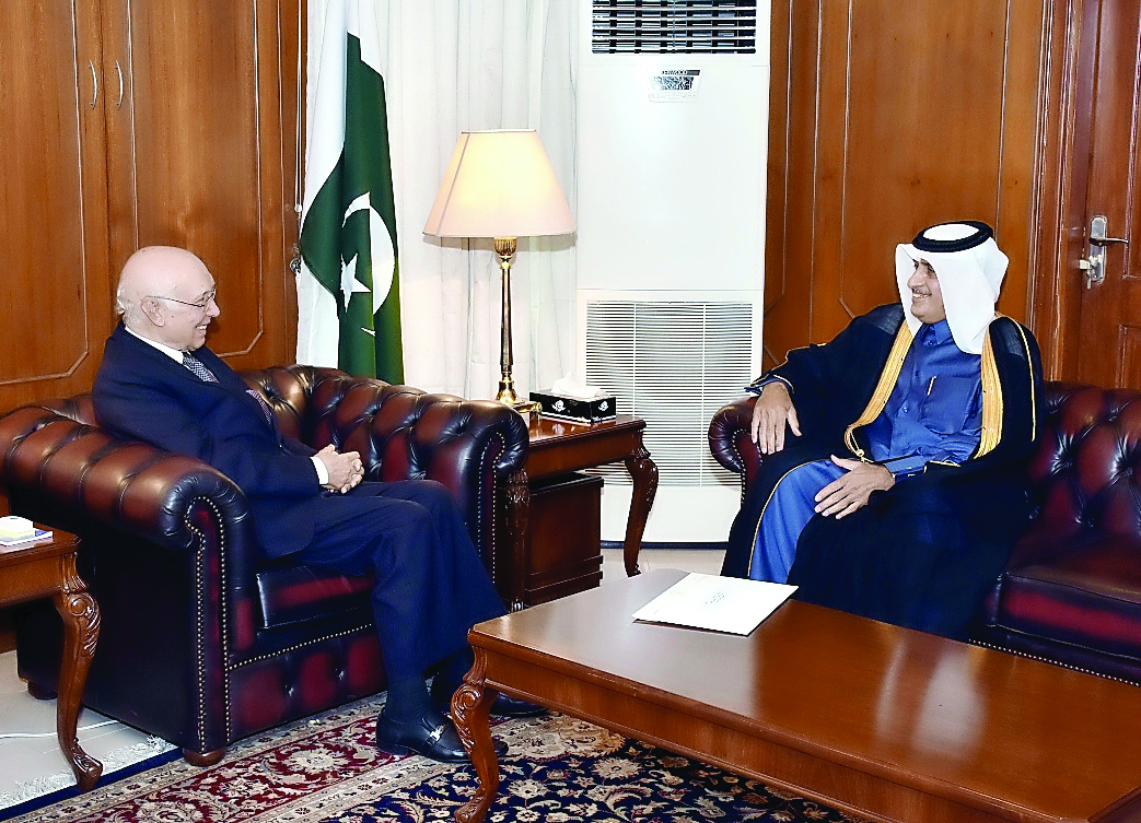 Foreign Minister H E Sheikh Mohammed bin Abdulrahman Al Thani has sent a written message to Pakistan's Adviser to the PM on Foreign Affairs Sartaj Aziz, pertaining to bilateral relations. Qatar's Ambassador to Pakistan Saqr bin Mubarak Al Mansouri deliver