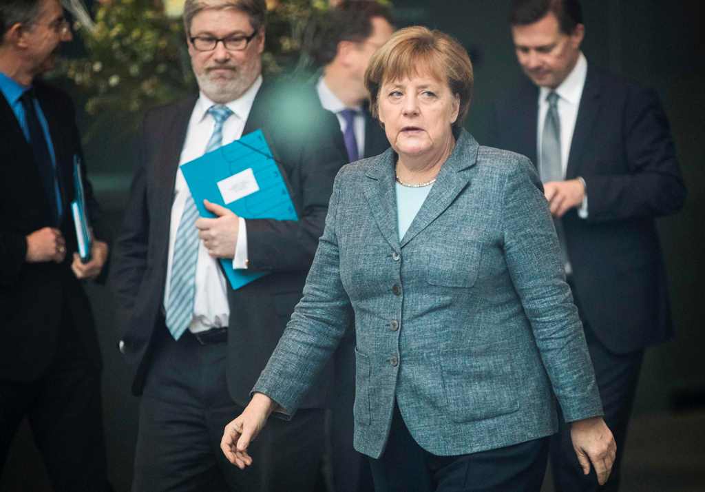 German Chancellor Angela Merkel is seen prior to a meeting with Botswana's President at the Chancellery in Berlin on March 7, 2017. AFP / Odd ANDERSEN