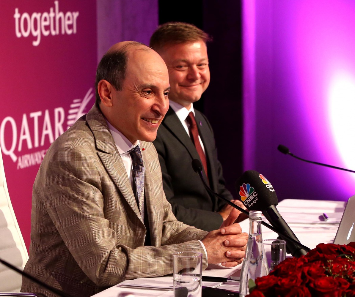  Qatar Airways Chief Executive Akbar Al Baker at the ITB travel fair in Berlin.