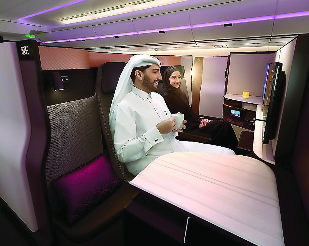 Qatar Airways' patented Business Class QSuite.