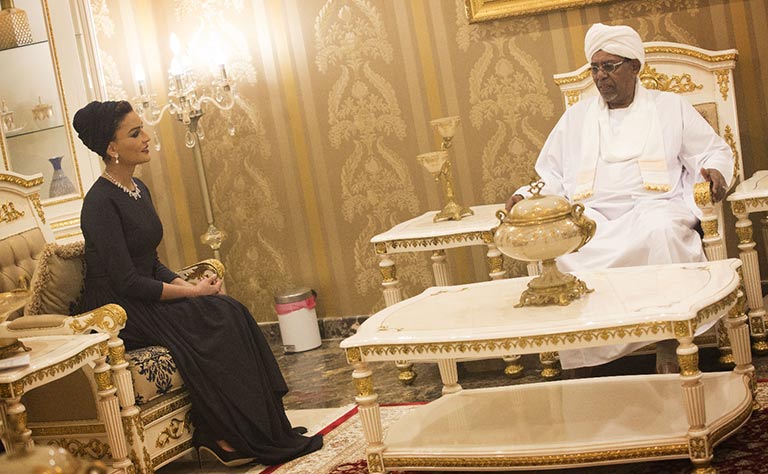 HH Sheikh Moza bin Nasser, member of Sustainable Development Goals Advocates, met with President of Sudan Omar Al Bashir.