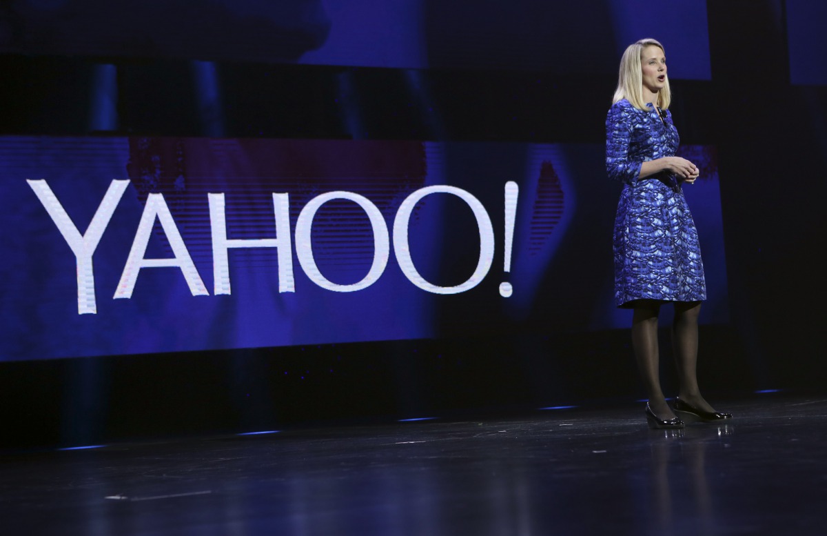 Yahoo CEO Marissa Mayer delivers her keynote address at the annual Consumer Electronics Show in Las Vegas, January 7,  2014 (REUTERS / Robert Galbraith) 