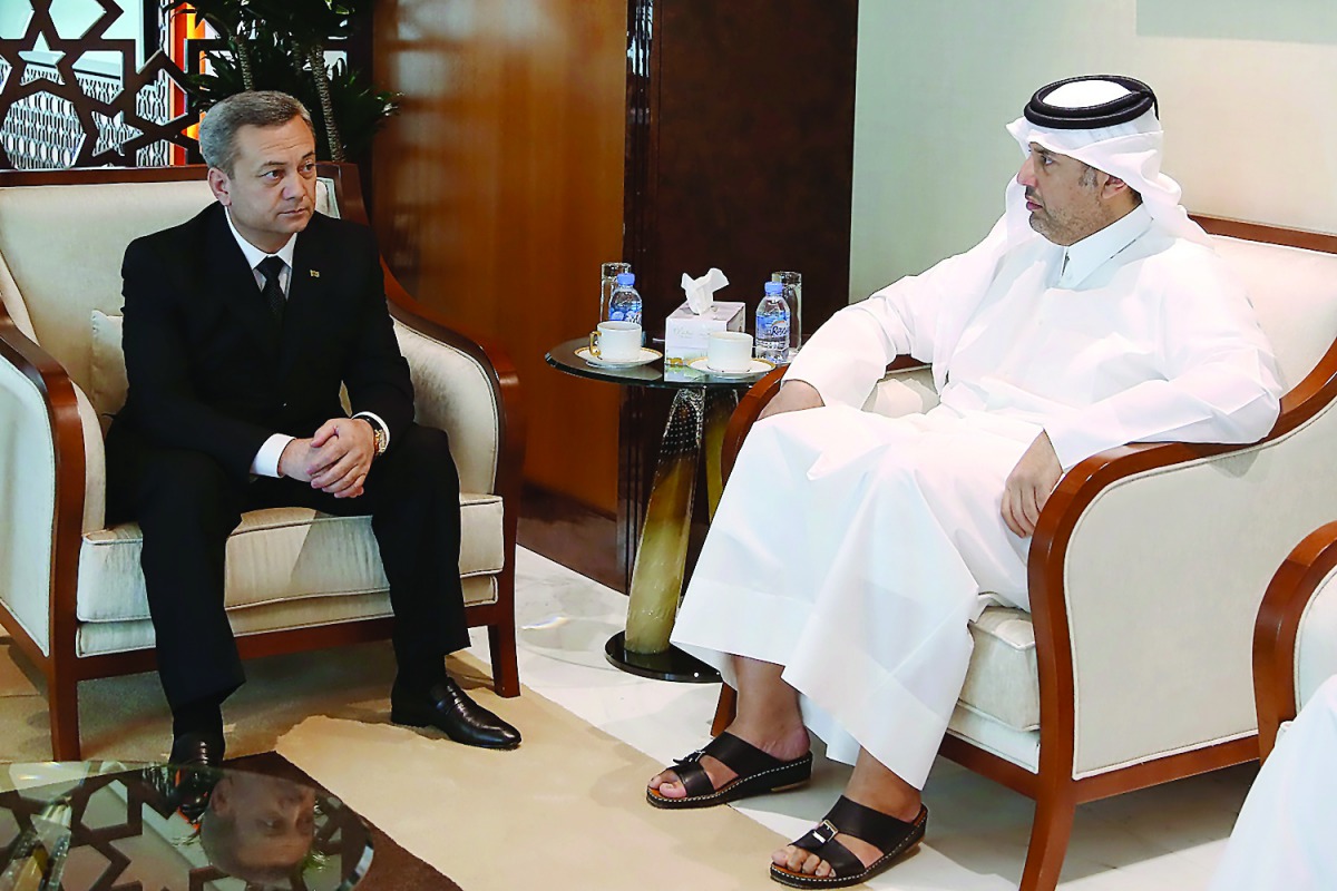 Minister of Economy and Commerce H E Sheikh Ahmed bin Jassim Al Thani met with Turkmenistan's Deputy Prime Minister and Minister of Foreign Affairs Rasit Meredow and his accompanying delegation, yesterday.  They reviewed bilateral relations and discussed 
