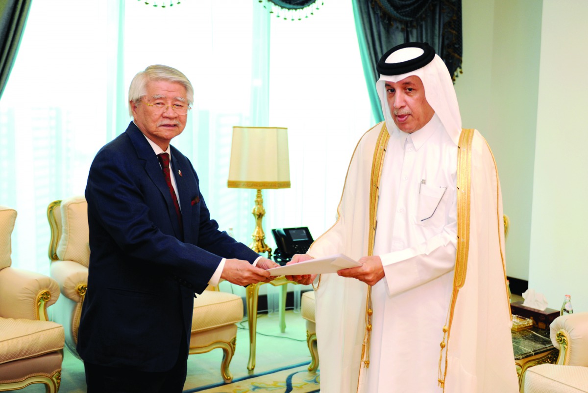 Minister of State for Foreign Affairs, H E Sultan bin Saad Al Muraikhi, received yesterday copies of credential of Alan Timbayan as Ambassador of the Republic of the Philippines