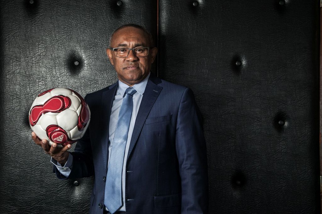 (FILES) This file photo taken on February 13, 2017 shows Ahmad Ahmad, incumbent President of Malagasy Football Federation, posing during a photo session at his office in Antananarivo.  / AFP / RIJASOLO
