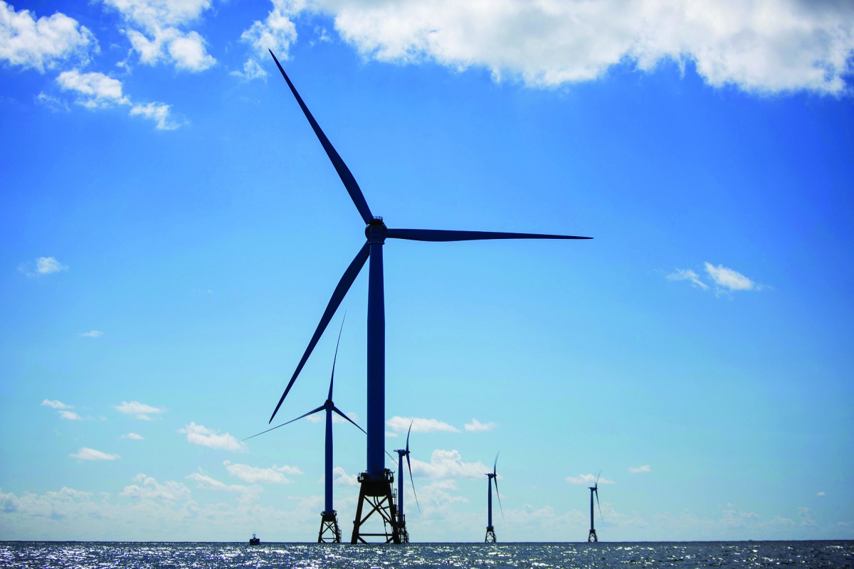 The GE-Alstom Block Island Wind Farm off Block Island, Rhode Island in US.
