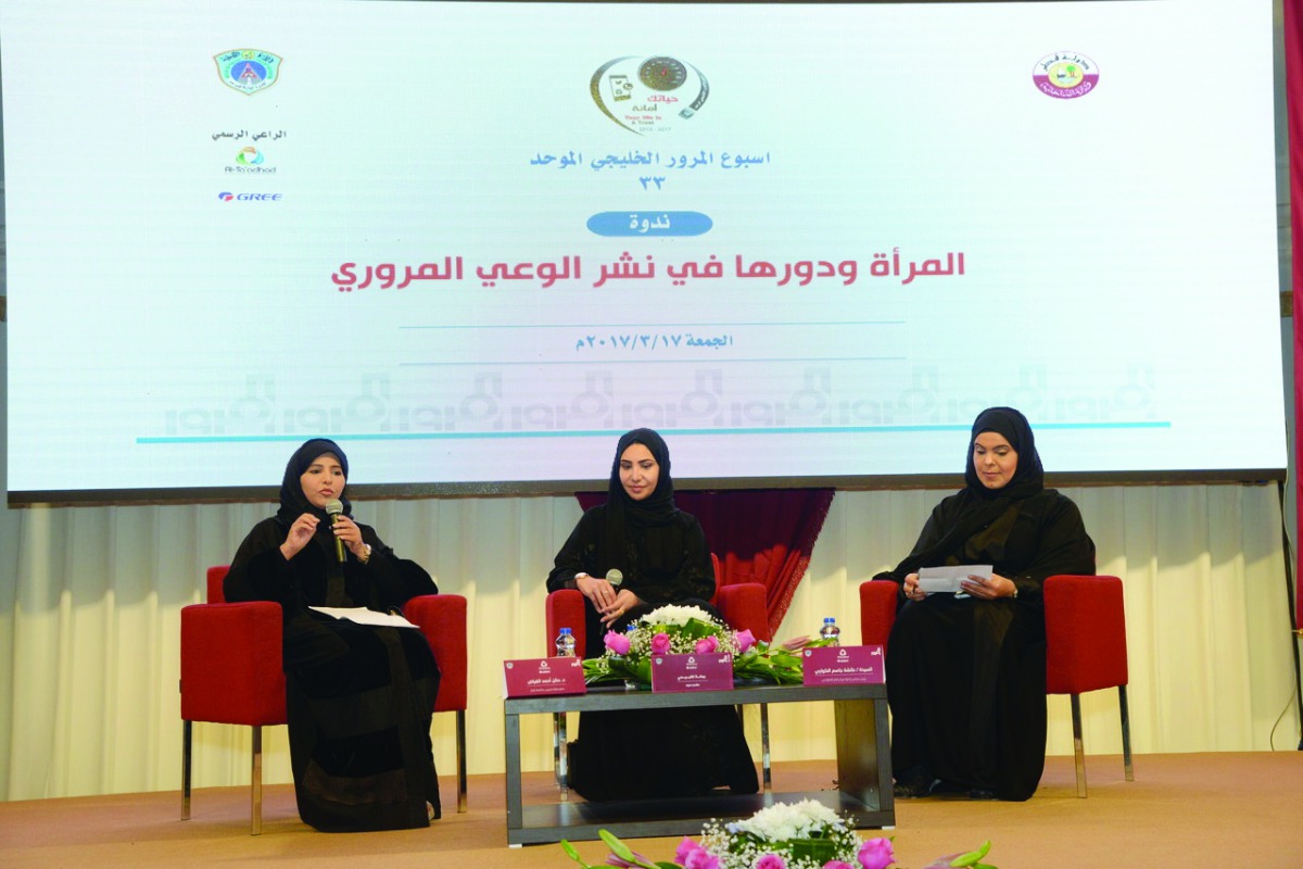 Speakers at the symposium on traffic awareness.