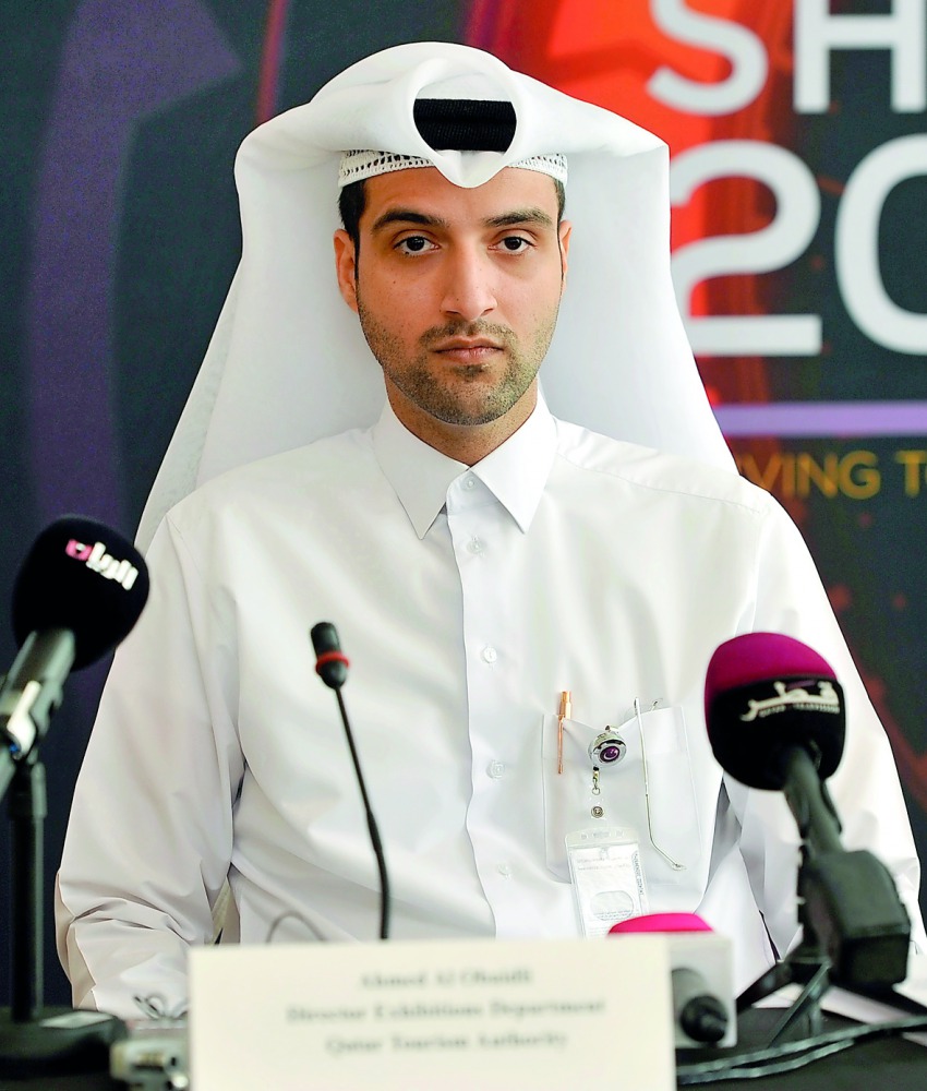 Ahmed Al Obaidli during the press conference. Pic: Abdul Basit/The Peninsula