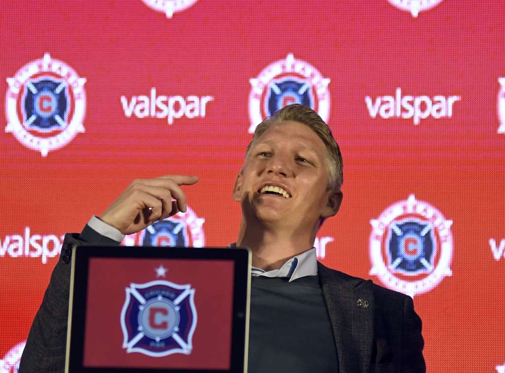 The Chicago Fire Introduce Basitan Schweinsteiger during a press conference on March 29, 2017 at the The PrivateBank Fire Pitch in Chicago, Illinois. David Banks/Getty Images/AFP
