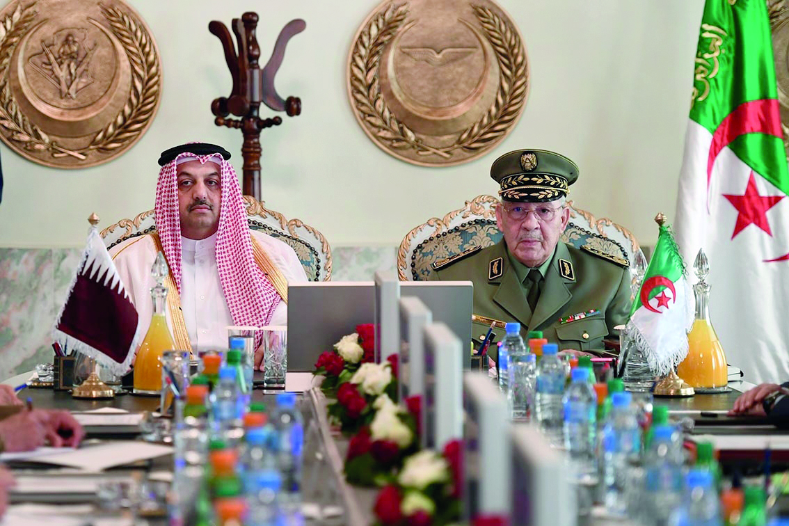 Minister of State for Defence Affairs H E Dr Khalid bin Mohamed Al Attiyah met yesterday with Lieutenant General Ahmed Gaid Salah, Deputy Minister of National Defence, Chief of Staff of People's National Army in Algeria. The Minister of State for Defence 