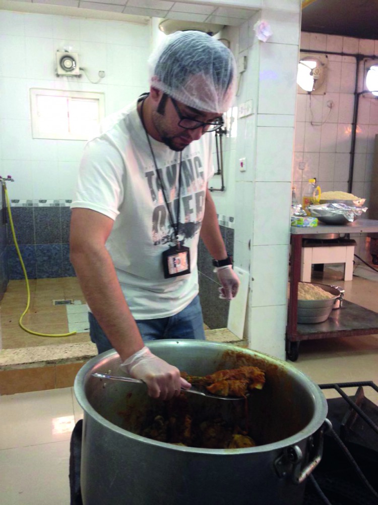 Food samples being checked at one of the outlets.