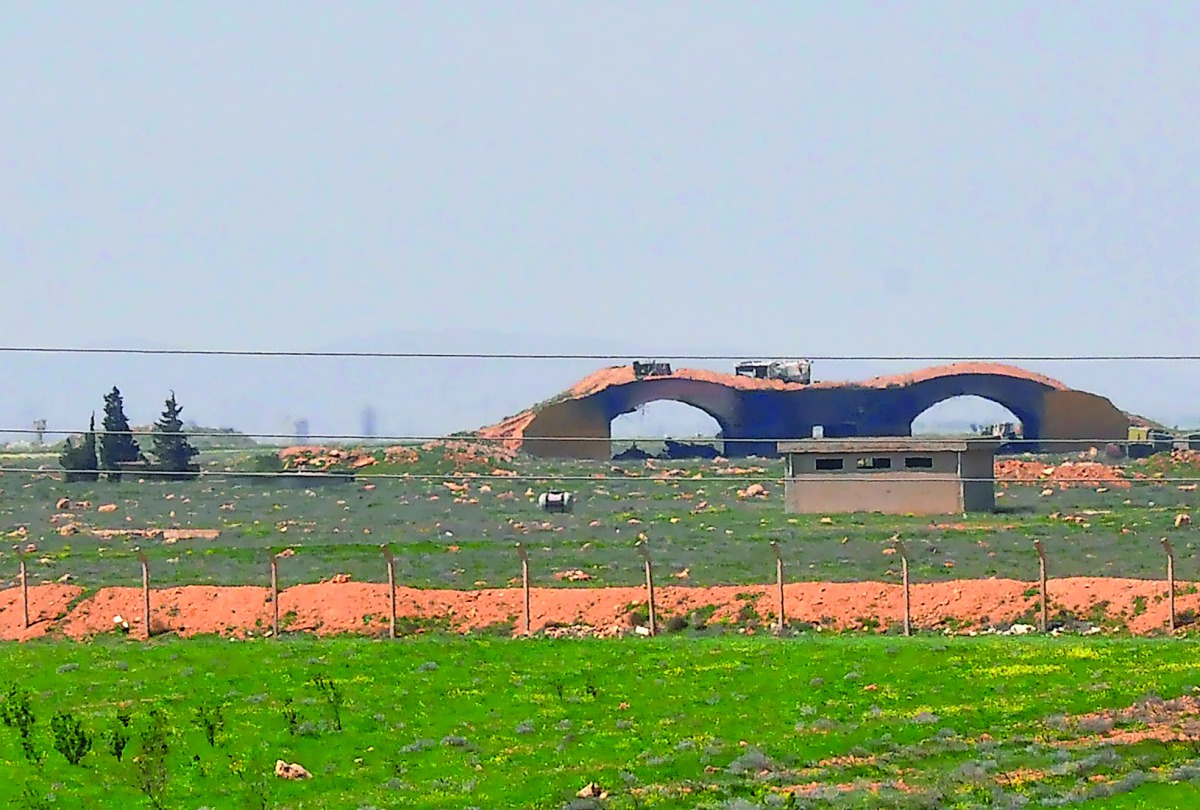 A view of the damaged Shayrat airfield southeast of the Syrian city of Homs, which was targeted by US Tomahawk cruise missiles.