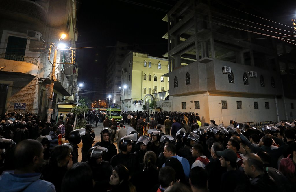 An ambulance arrives to the site of a bomb blast that took place on Sunday in Tanta, Egypt. Reuters/Mohamed Abd El Ghany