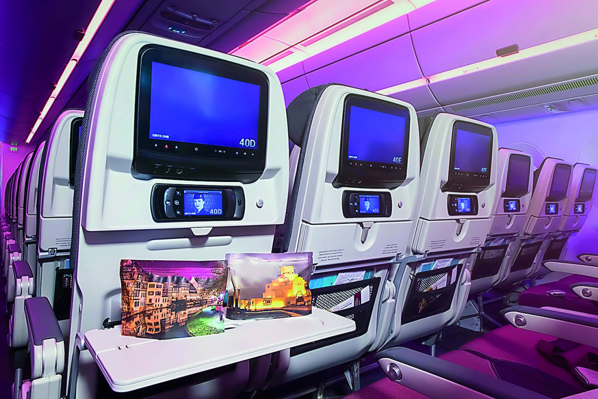 Qatar Airways Economy amenity kits.