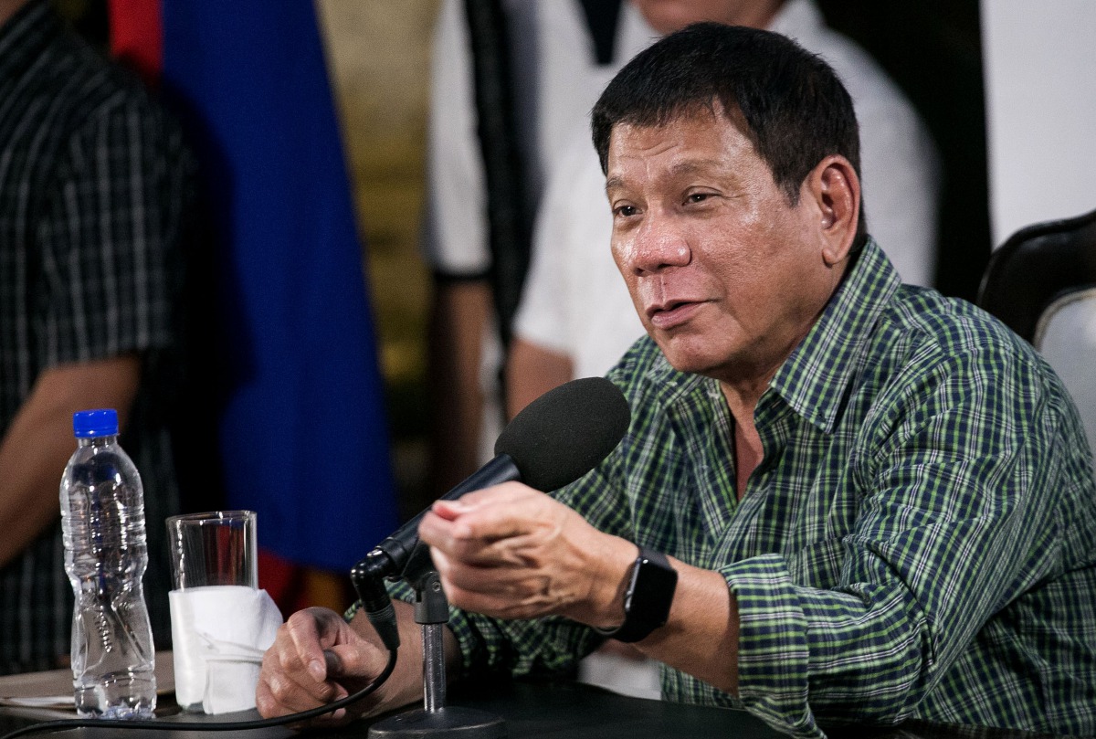 Rodrigo Duterte speaks during a press conference in Davao on May 31, 2016 (AFP/  Manman Dejeto)