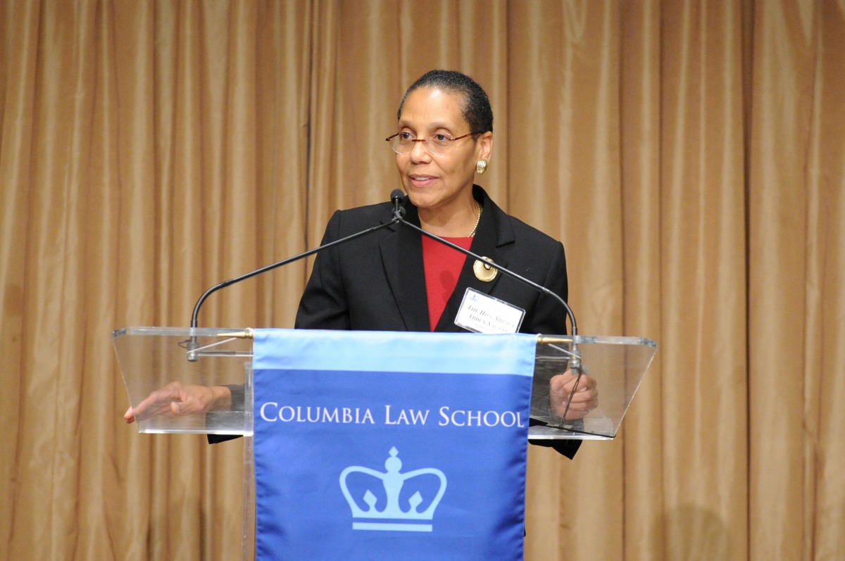 Judge Sheila Abdus-Salaam, associate judge of the Court of Appeals, who was found dead in New York's Hudson River on Wednesday, speaks in this undated photo released by the Columbia Law School in New York, U.S. on April 13, 2017. Courtesy of Columbia Law 