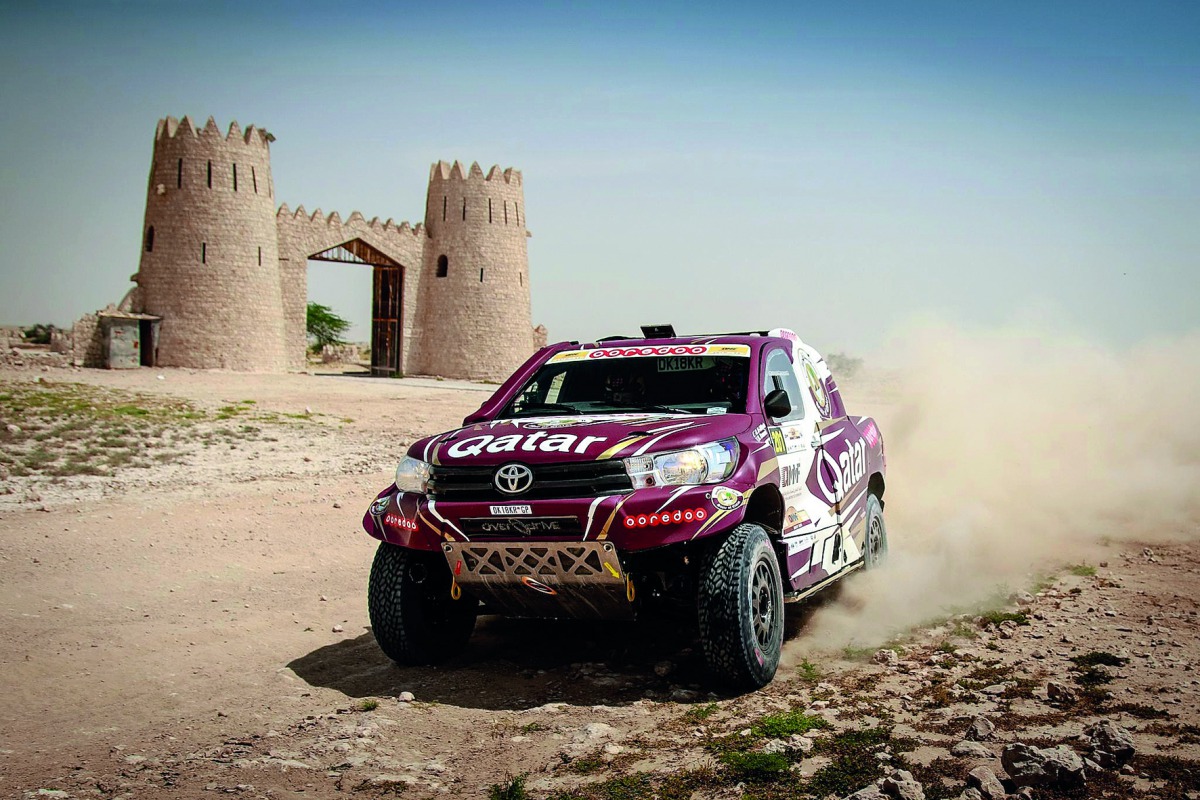 Nasser Saleh Al Attiyah in action during the third stage of Qatar Cross-Country Rally yesterday. 