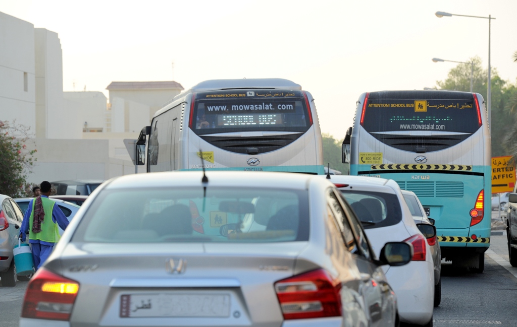 School Buses.  Salim Matramkot © The Peninsula
