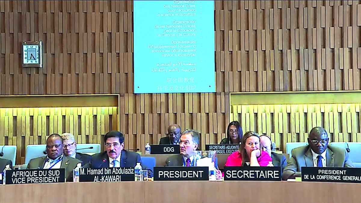 HE Dr Hamad bin Abdulaziz Al Kawari presenting his candidacy platform and his vision for Unesco before the organization's Executive Board.