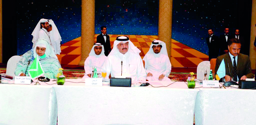Minister of Municipality and Environment H E Mohammed bin Abdullah Al Rumaihi at the third preparatory Arab conference on disaster risk reduction.