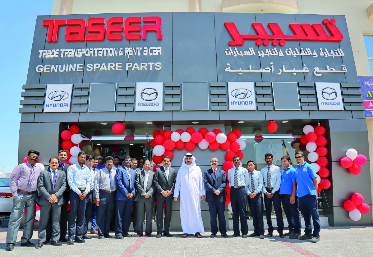Officials at the opening of Taseer Genuine Spare Parts at Al Wakalat Street. More such outlets will be opened at other strategic locations in Qatar.