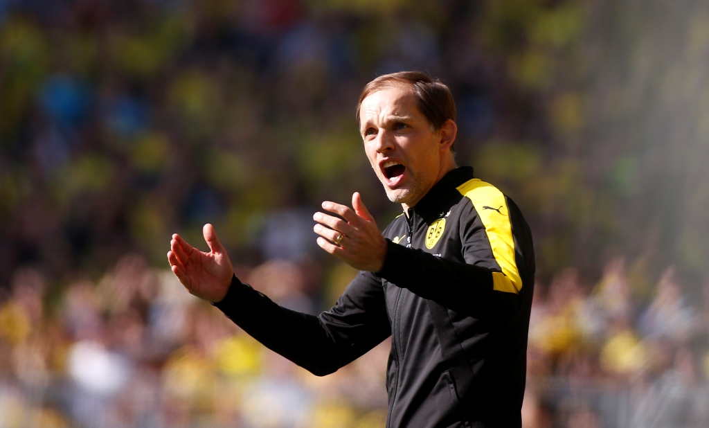 Head Coach of Borussia Dortmund Thomas Tuchel reacts during the Bundesliga soccer match between Borussia Dortmund and TSG Hoffenheim at the Signal Iduna Park in Dortmund, Germany on May 6, 2017. ( Ina Fassbender - Anadolu Agency )
