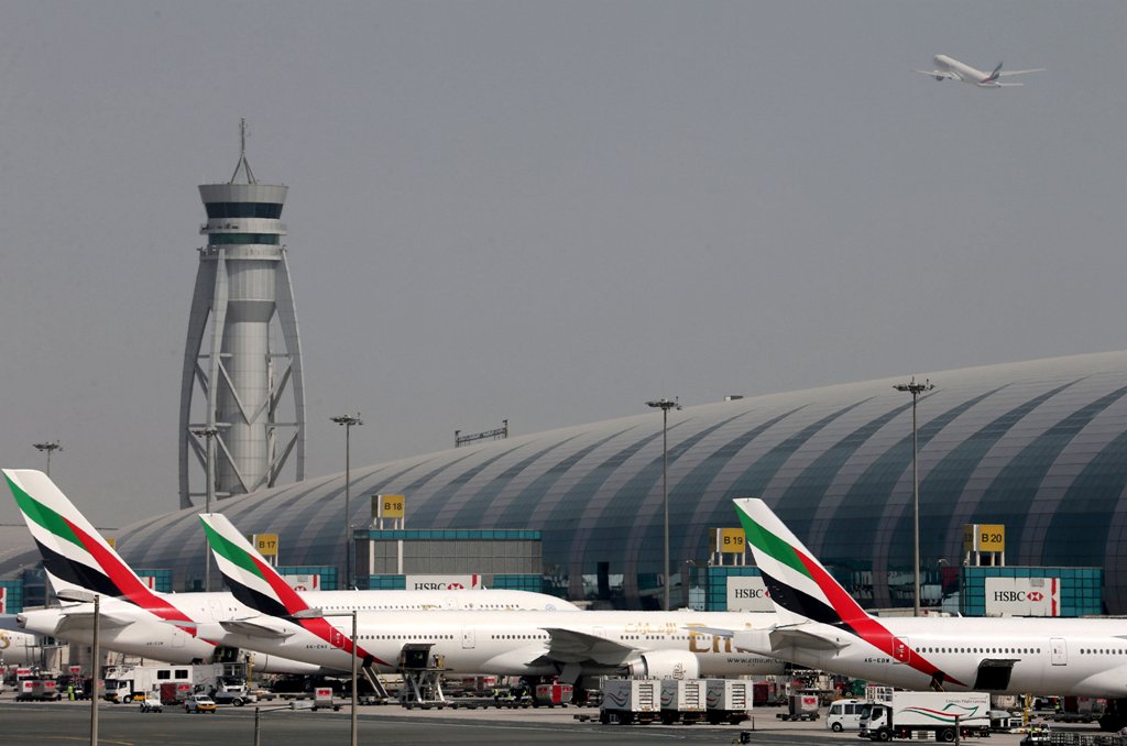 Emirates Airlines aircrafts are seen at Dubai International Airport, United Arab Emirates May 10, 2016. REUTERS/Ashraf Mohammad/File photo - RTX2FQ68/File Photo
