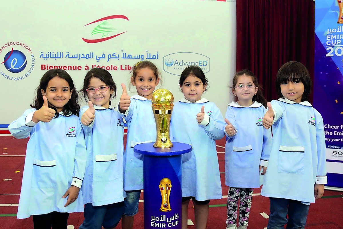 Schoolchildren receive Emir Cup trophy tour The Peninsula Qatar