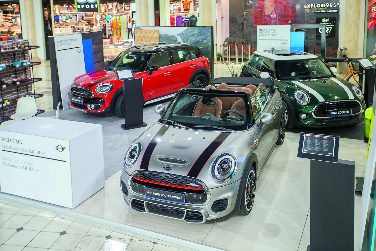 The MINI models on display at Villaggio Mall.