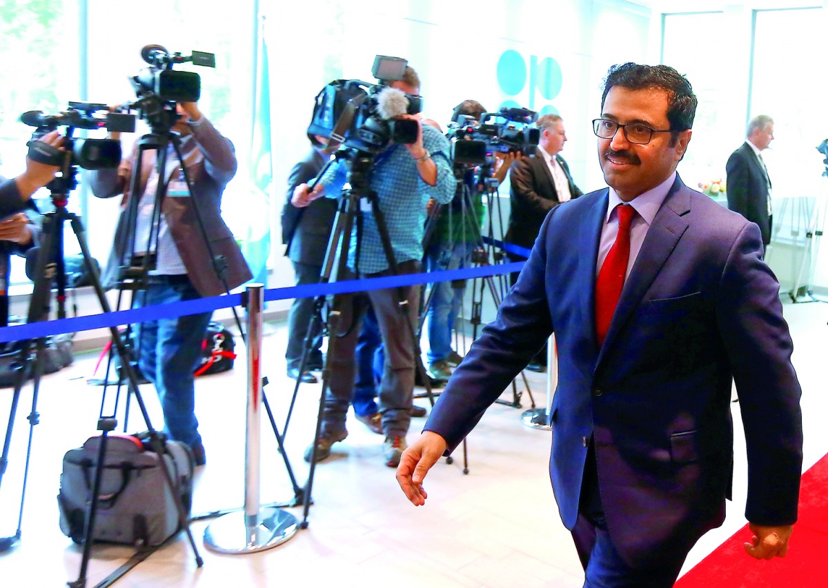 Qatar's Minister of Energy and Industry, H E Dr Mohammed bin Saleh Al Sada, arrives for a meeting of the Opec and non-Opec countries in Vienna, yesterday. 