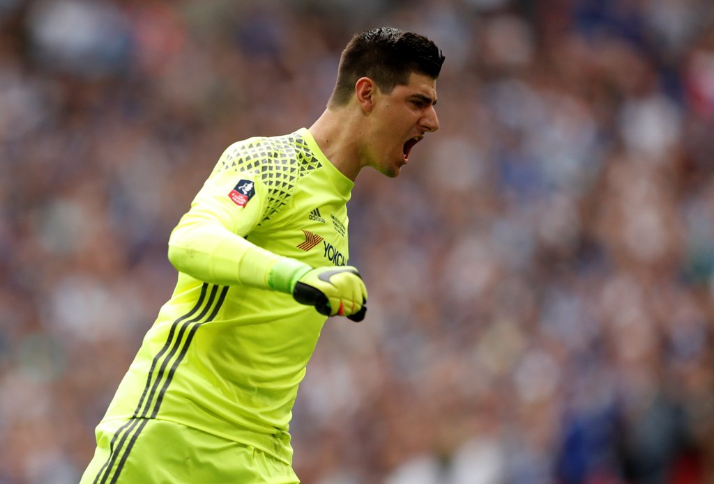 Chelsea’s Thibaut Courtois celebrates his sides first goalAction Images via Reuters / John Sibley 
