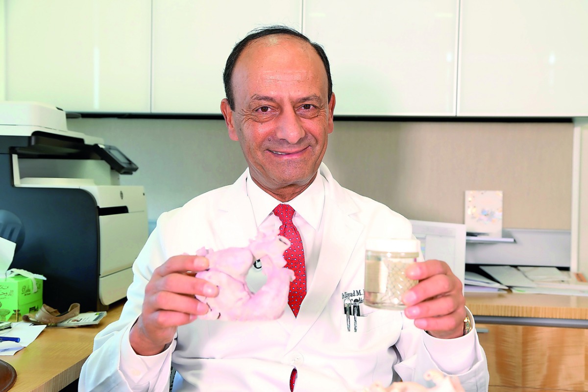 Prof Ziyad M Hijazi with P-valve and 3D heart. 