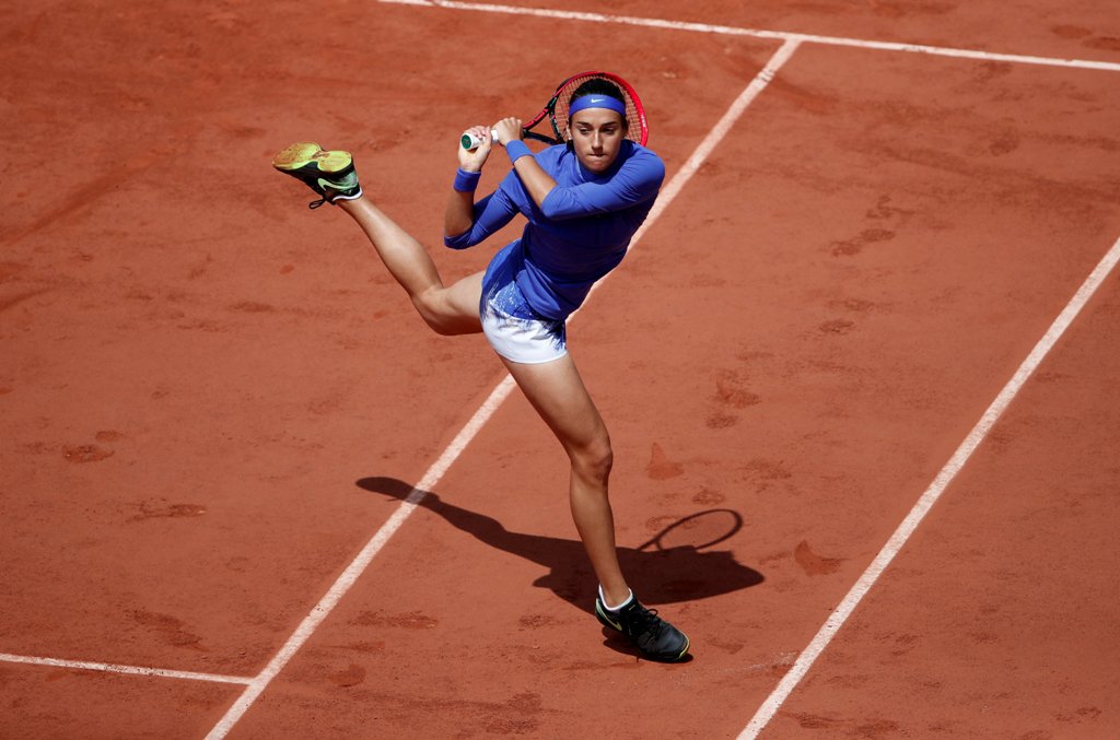 France's Caroline Garcia in action during her quarter final match against Czech Republic's Karolina Pliskova Reuters / Benoit Tessier