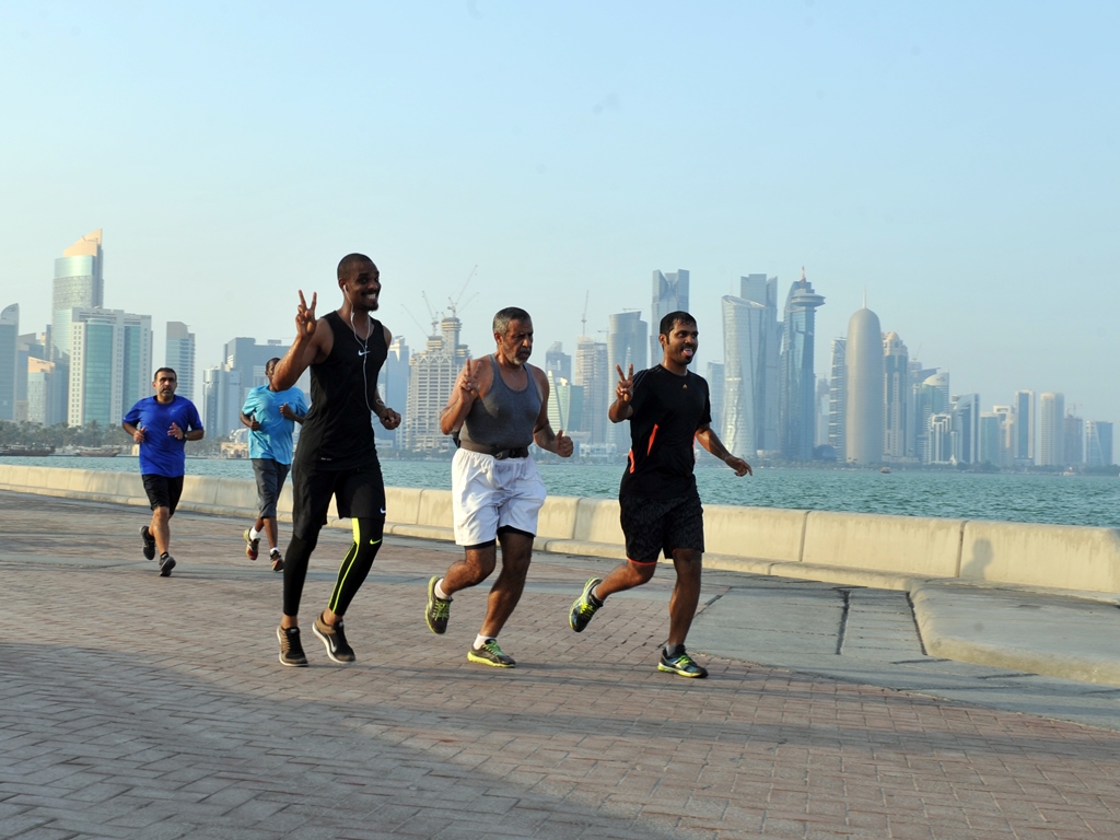 File picture of joggers on Corniche used for representation. 