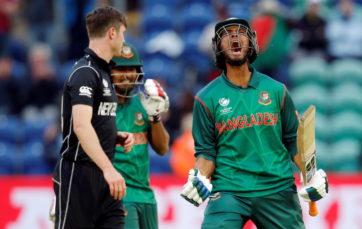 Bangladesh's Mohammad Mahmudullah celebrates winning a match. (Reuters / Andrew Couldridge Livepic)