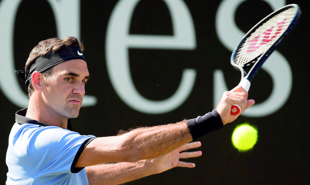 Switzerland's Roger Federer in action in Stuttgart on Wednesday.