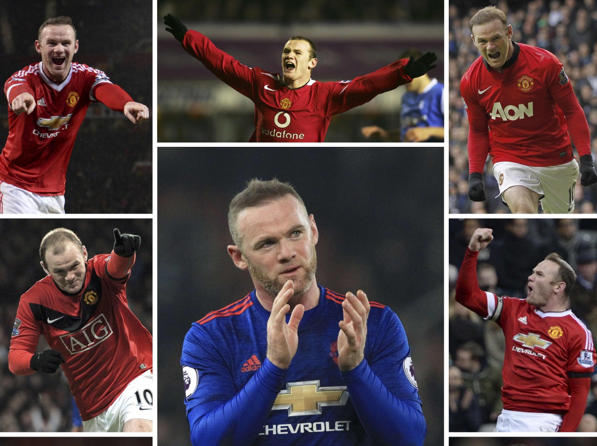 Combination picture of Wayne Rooney playing for Manchester United (AFP)