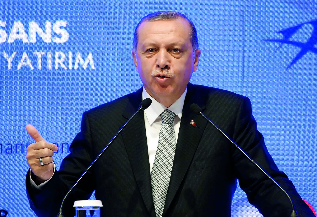 Turkish President Tayyip Erdogan speaks during a ceremony in Istanbul, Turkey, July 21, 2017. REUTERS/Murad Sezer
