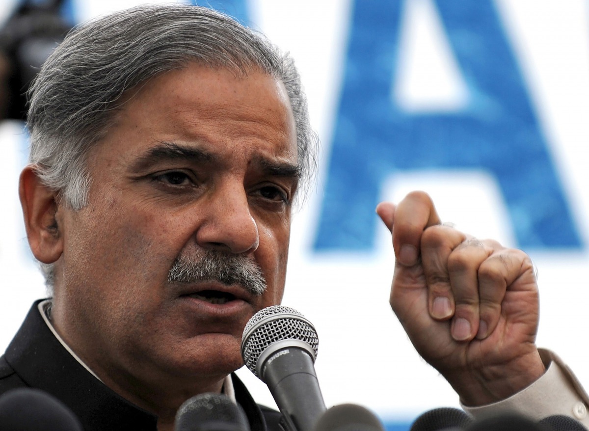 This file photo taken on January 30, 2008 shows Shahbaz Sharif, brother of former Pakistani prime minister Nawaz Sharif, addressing a press conference in Karachi. AFP / Rizwan Tabassum