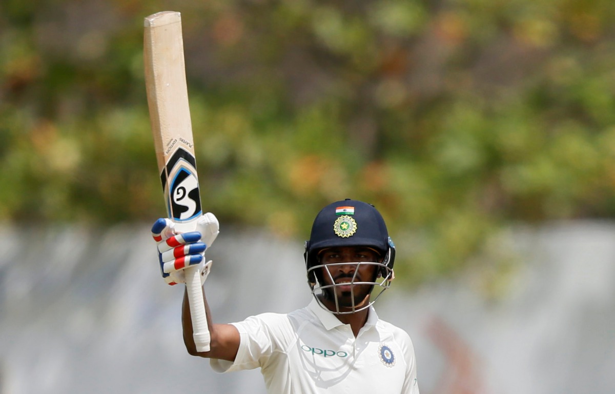 India's cricketer Hardik Pandya celebrates his half century. (REUTERS/Dinuka Liyanawatte)