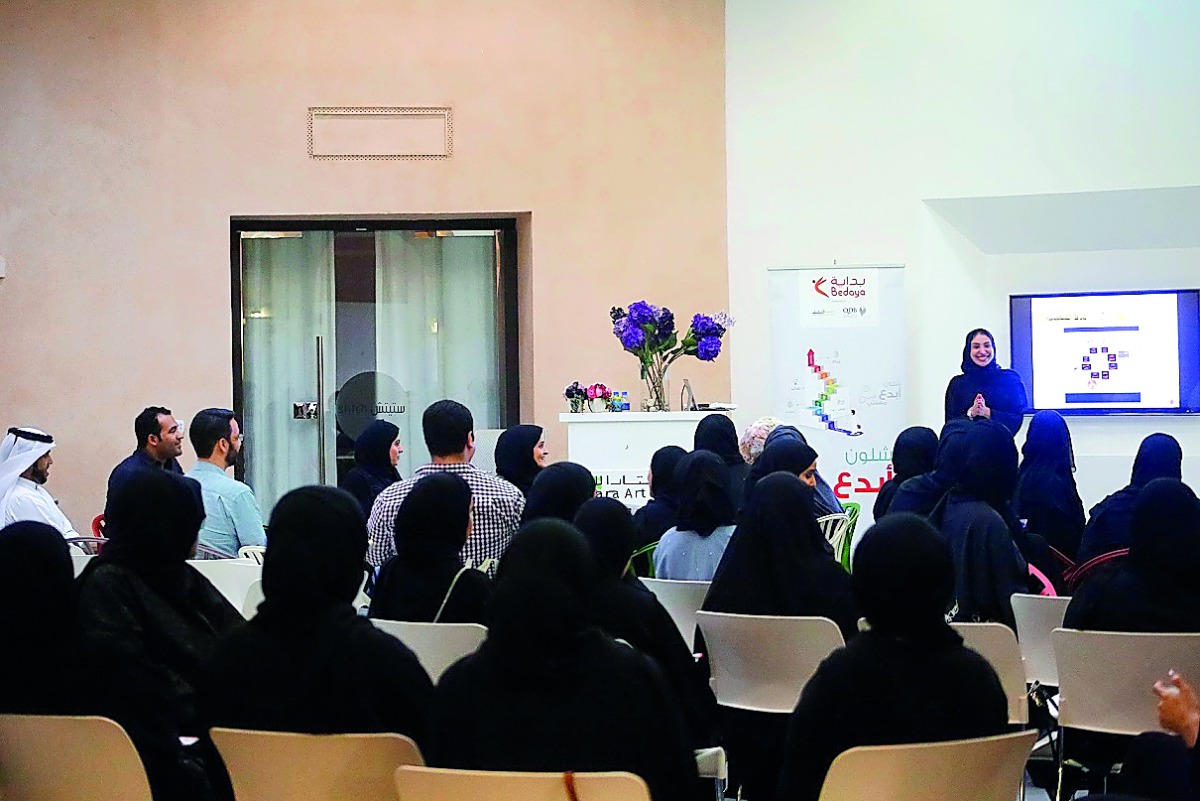 Coach Rawda Al Kubeissi at the workshop titled, “How to Excel in my Career”at the Katara Cultural Village. 
